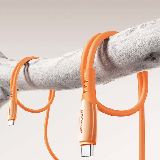 Joyroom S-A59 Cablu USB 2.0 Vibrant USB-C Masculin - USB-C 60W Portocaliu 1.2m