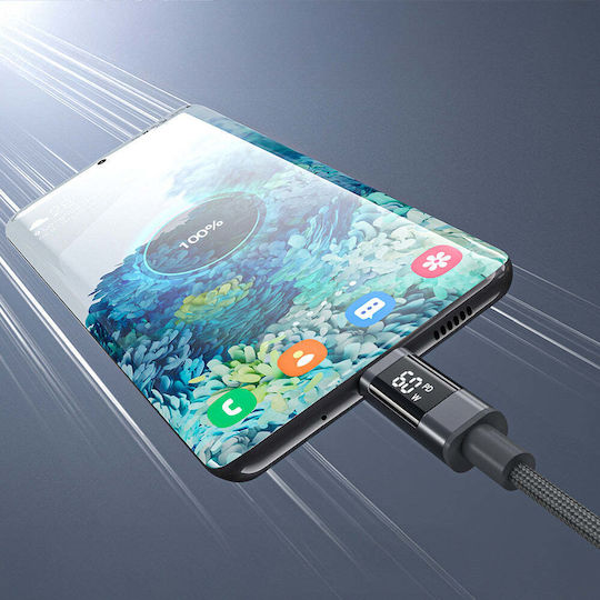 Choetech USB 2.0 Cable USB-C Male - USB-C 60W PD Black 1.2m