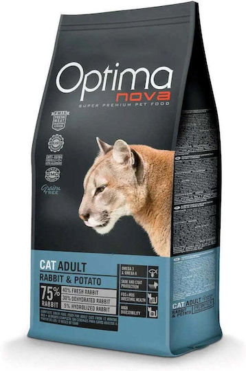 Optimanova Cat Суха Храна Без Зърнени Храни за Котки с Чувствителен Стомашно-Чревен Тракт с Заек 8kg
