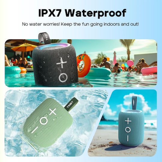 Tribit Stormbox Mini + BTS33 Waterproof Bluetooth Speaker 12W with Battery Life up to 12 Hours Green