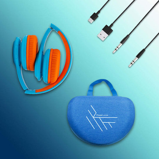 PowerLocus PLED Безжични / Жични Over Ear Слушалки с 30 часа Работа Blue/Orange