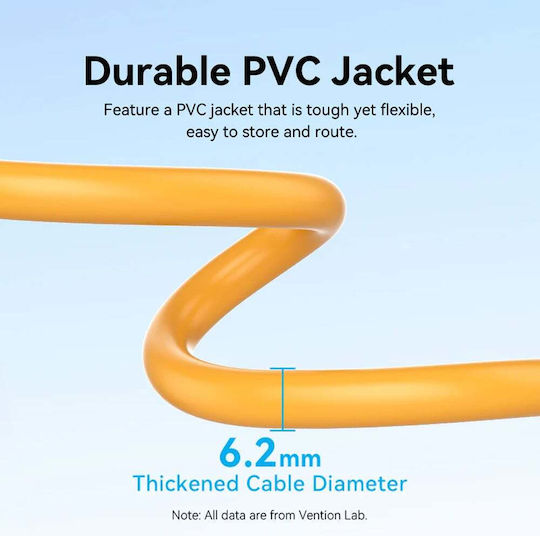 Vention S/FTP Cat.6a (Gigabit) Network Cable Ethernet 0.5m Yellow