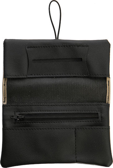 Rollit Tobacco Pouch Black Artificial Leather Handmade with Button 18x9.5cm
