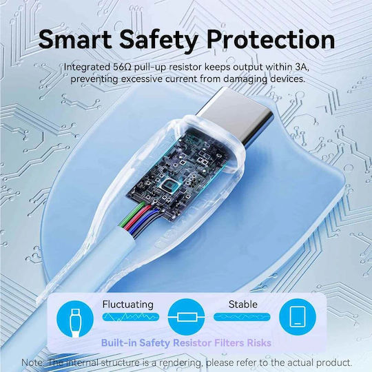 Vention USB 2.0 Кабел USB-C Мъжки - USB-A 18W Син 0.25м CTWSC