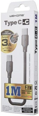 WK WDC-106 USB 2.0 Cable USB-C male - USB-C 65W PD Μαύρο 1m 250521