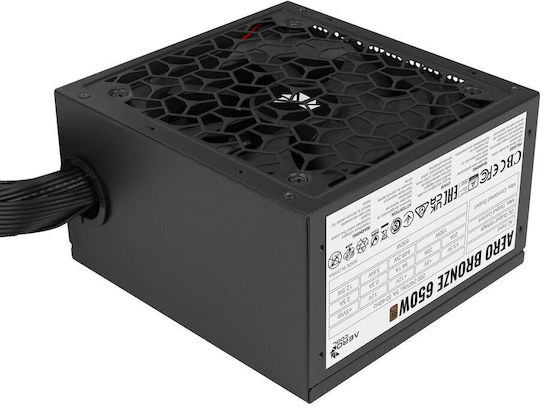 Aerocool Aero Bronze 650W Μαύρο Τροφοδοτικό Υπολογιστή Full Modular 80 Plus Bronze
