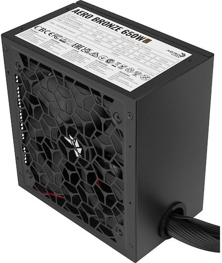 Aerocool Aero Bronze 650W Μαύρο Τροφοδοτικό Υπολογιστή Full Modular 80 Plus Bronze