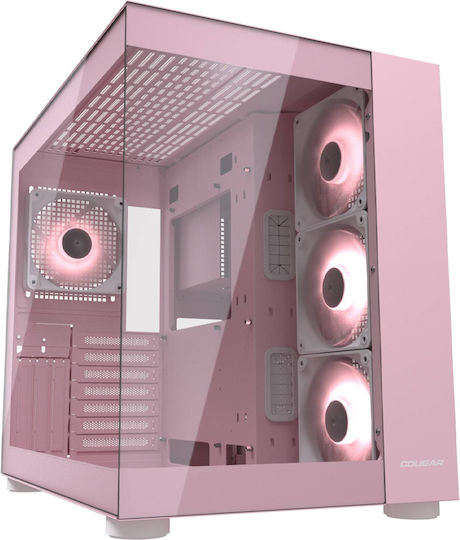 Cougar FV150 MINI Gaming Mini-Turm Computergehäuse mit Seitenfenster Rosa