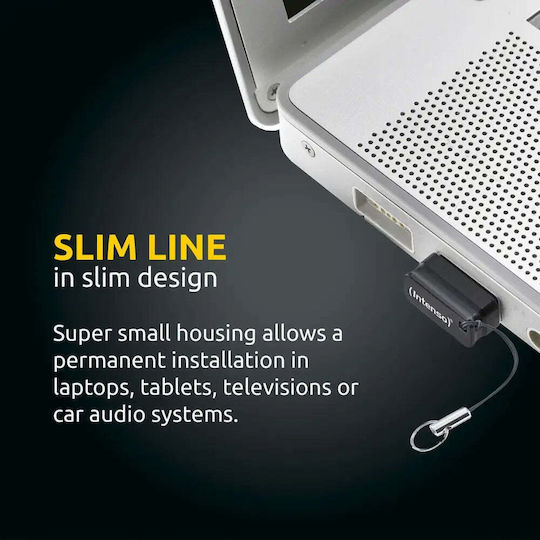 Intenso Slim Line 64GB USB 3.0 Stick Μαύρο