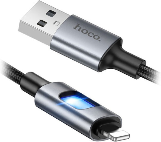 Hoco U144 LED USB-A to Lightning Cable Black 1.2m HOC-659567