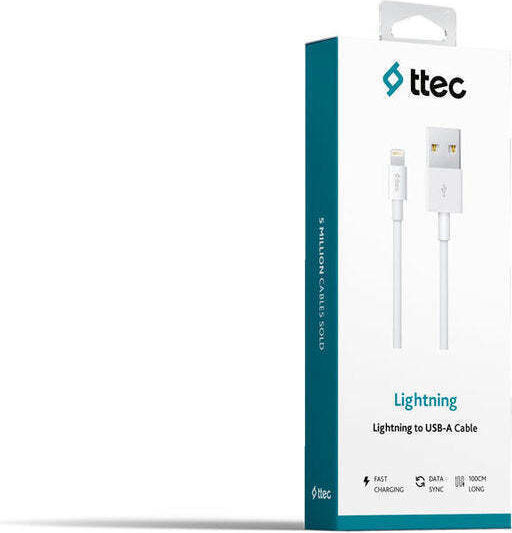 TTEC USB-A to Lightning Cable White 1m (2DK7508B)