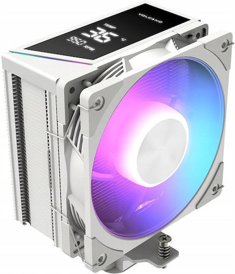 Modecom Volcano 0C T202 LCD CPU Cooler for Socket AM4/AM5/1200/1700 with ARGB Lighting White
