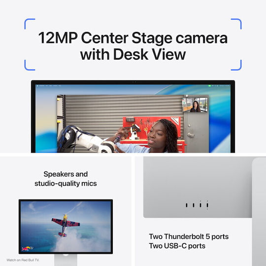 Apple Studio Display (2026) IPS Monitor 27" 5120x2880 White Nano Texture Glass Tilt And Height Adjustable Stand