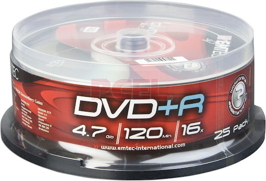Оптична Медия DVD+R 4.7GB Emtec 16x 25 Бр