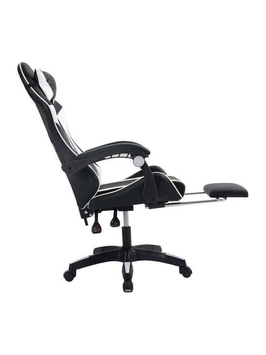 EKO EC Scaun Gaming Din piele ecologică cu Suport pentru picioare Neagră