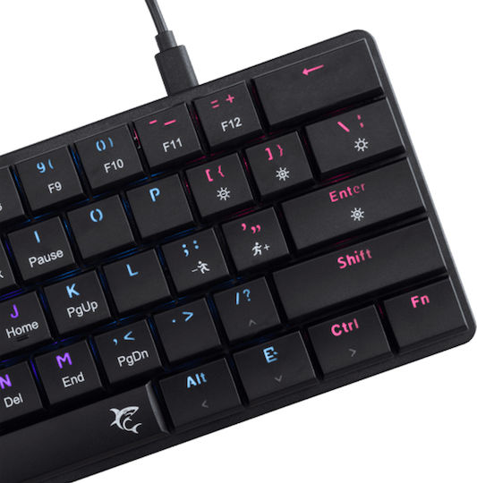 White Shark GK-006111 Nagamaki Gaming Mechanische Tastatur 60% mit Benutzerdefiniertes Rot Schaltern und RGB-Beleuchtung (Englisch US) Rot