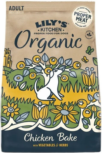 Lily's Kitchen Organic Chicken & Vegetable 1kg Dry Food for Adult Dogs with Chicken and Duck