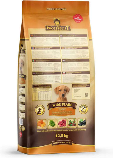 Wolfsblut Wide Plain 12.5kg Dry Food Grain-Free for Puppies with Rabbit, Rabbit and Potatoes