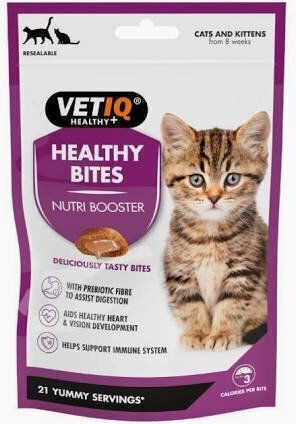 VetIQ Healthy Bites Nutri Boosters Cat Treats With Salmon For Young Cats 65gr