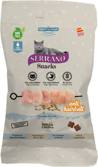 Mediterranean Natural Serrano Snacks Anti Hairball Kroketten mit Huhn für Erwachsene Katzen 50gr