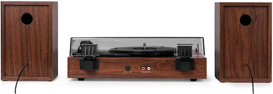 Audizio RP325W DJPIK288 Turntable with Direct Drive Built-in Pre Amp and Built-in Brown Speakers