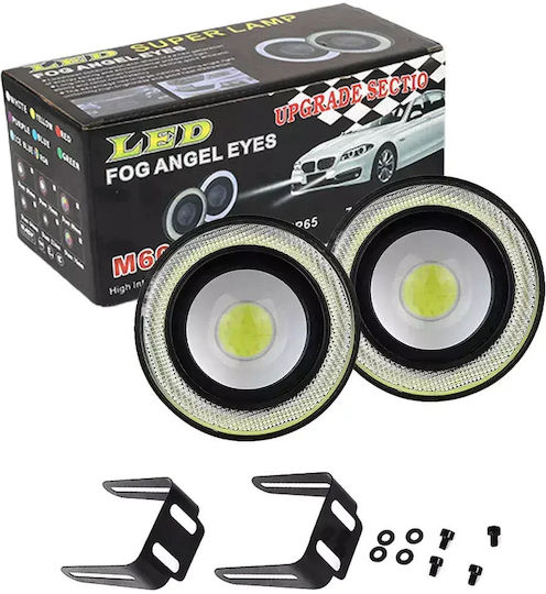 Σετ Προβολάκια Αυτοκινήτου Led Angel Eyes Κόκκινα Υψηλή Απόδοση Universal Tc-422