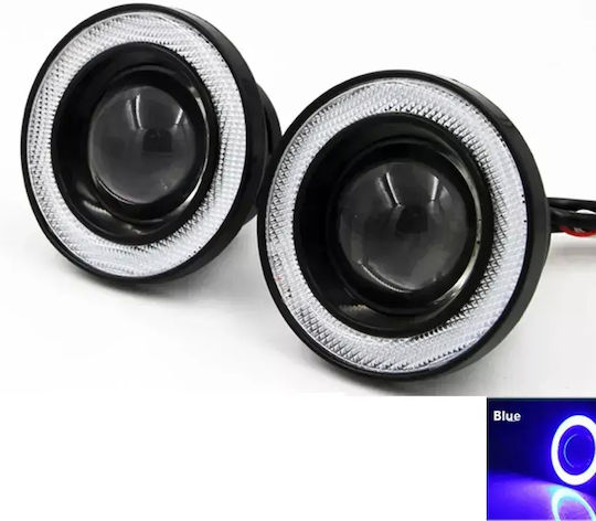 Set Motorrad-Scheinwerfer Led Angel Eyes Blau Hohe Leistung Universal Tc-423