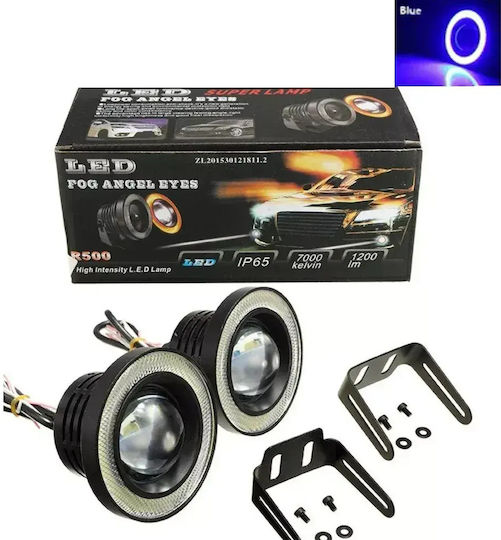 Set Motorrad-Scheinwerfer Led Angel Eyes Blau Hohe Leistung Universal Tc-423