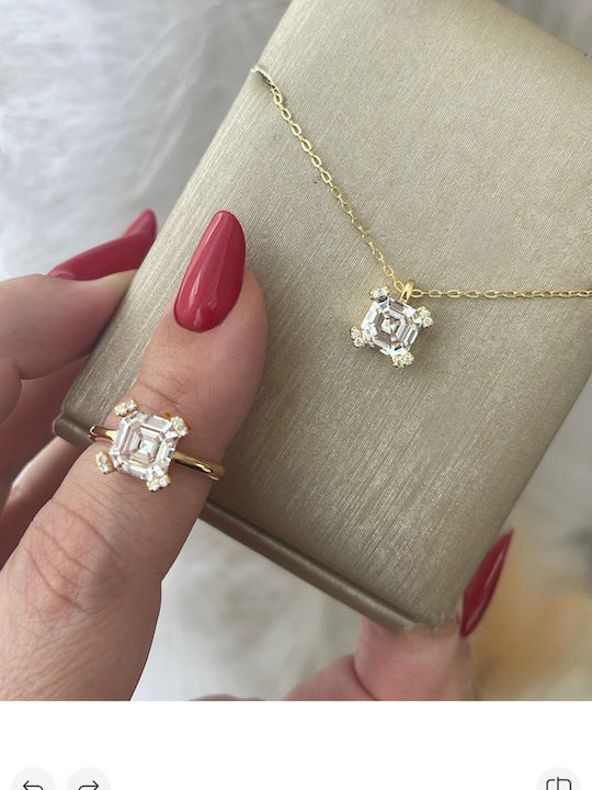 Schmuckset Mit Halskette Und Ring Aus Vergoldetem Silber