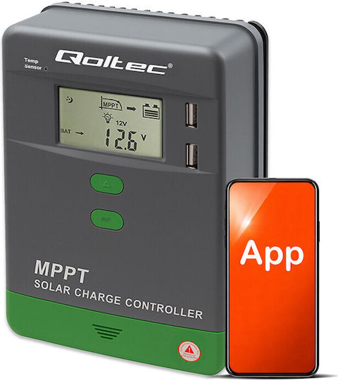 Qoltec Ρυθμιστής Φόρτισης MPPT 10A
