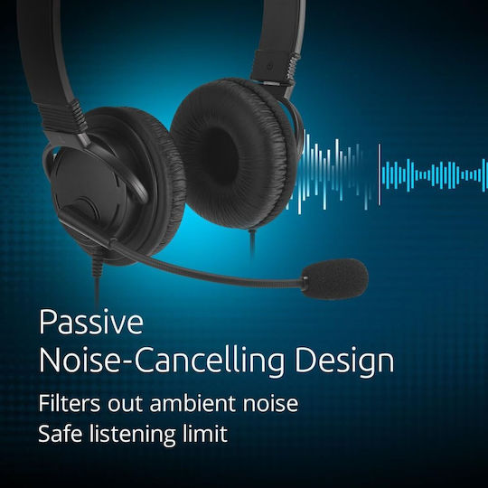 Kensington Classic EQ On Ear Multimedia Headset with Microphone and USB-C Connectivity