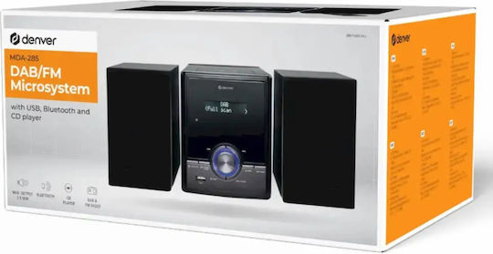Denver Ηχοσύστημα 2.0 MDA-285 111161100170 50W με CD Player και Bluetooth Μαύρο