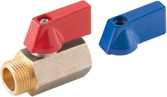 Ferro 3/8'' Mini Ball Valve Male Red