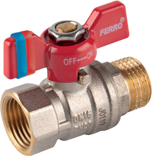 Ferro Robinet Cu Bilă Fluture Masculin 3/4''
