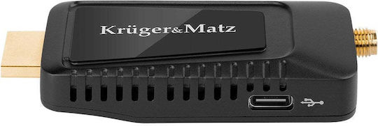Kruger & Matz Mini Tuner Dvb-t2 H.265 KM9998 Ψηφιακός Δέκτης Mpeg-4 Συνδέσεις HDMI / USB