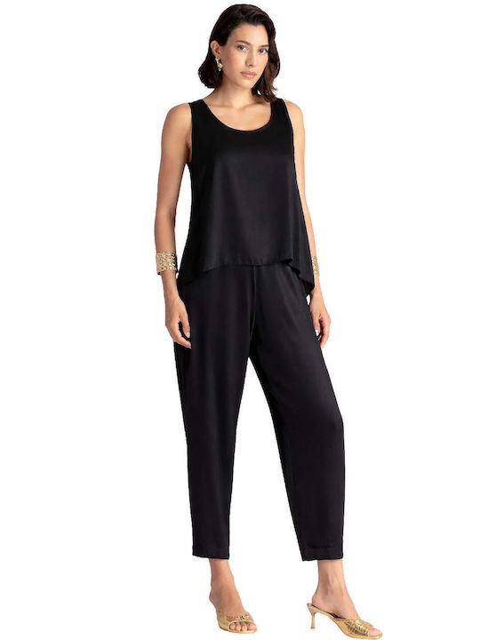 Women's Sleeveless Black Blouse
