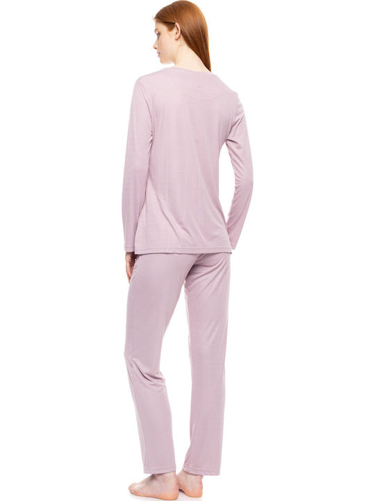 Pink Label Winters Damen Schlafanzug-Set Dusty Pink