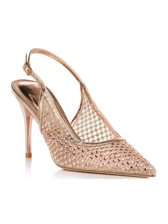 Pointed Toe Heels Gold