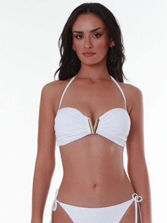 Cup Strapless Bikini Top B Cup με Ενίσχυση Λευκο