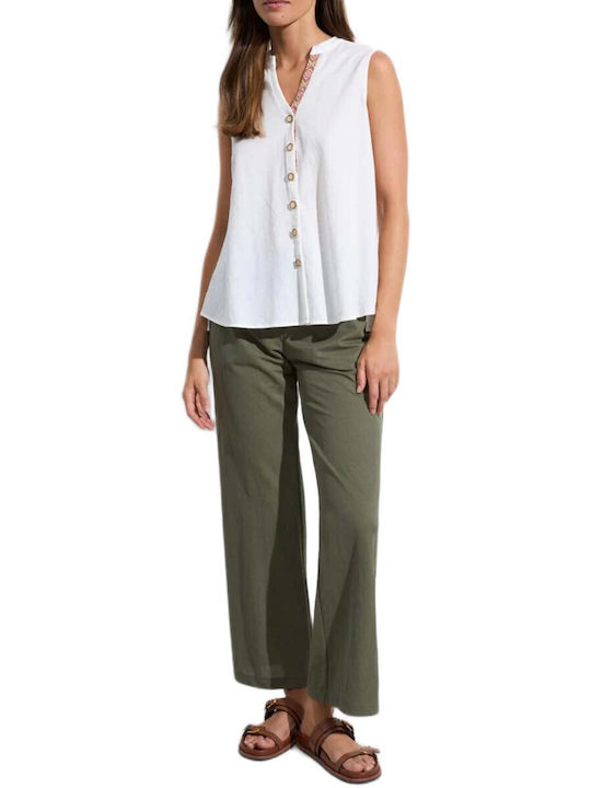 Sleeveless Women's Shirt White