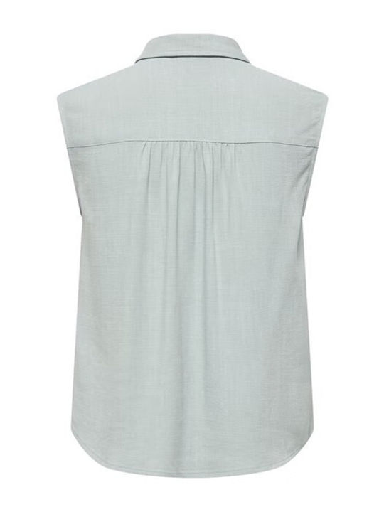 Sleeveless Women's Linen Shirt Abyss
