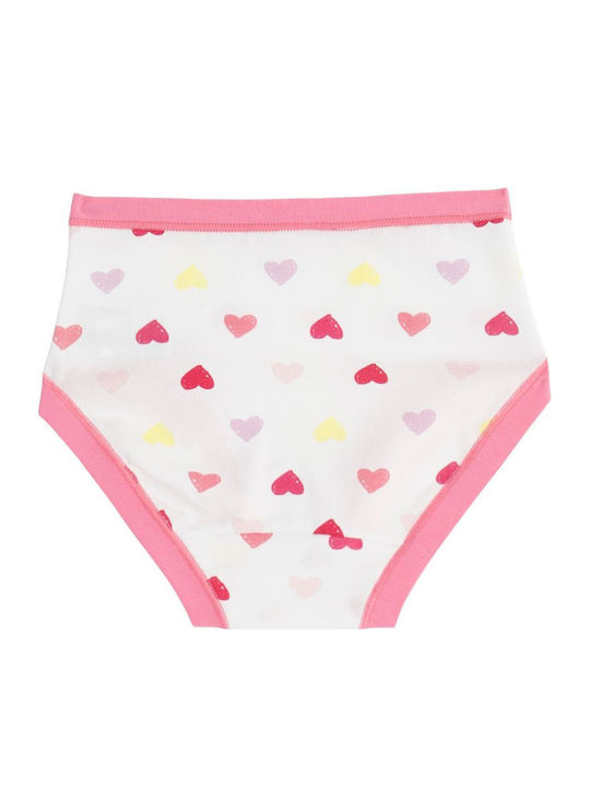 Cotonella Set Kids Panties White Pink Fuchsia