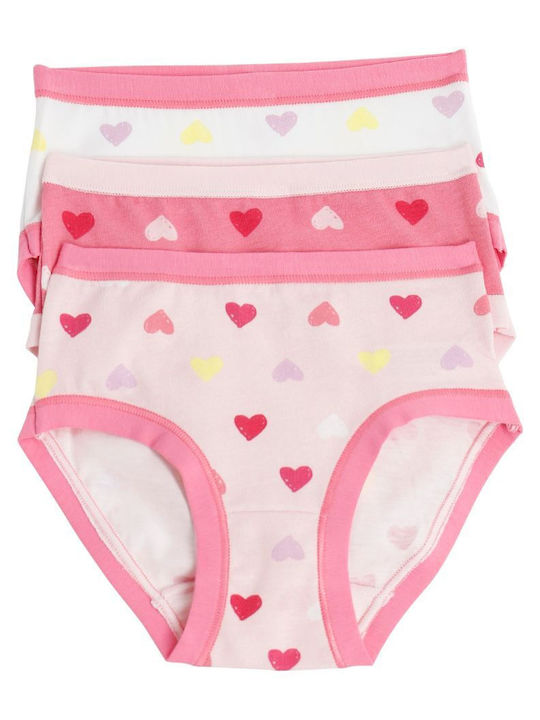 Cotonella Set Kids Panties White Pink Fuchsia