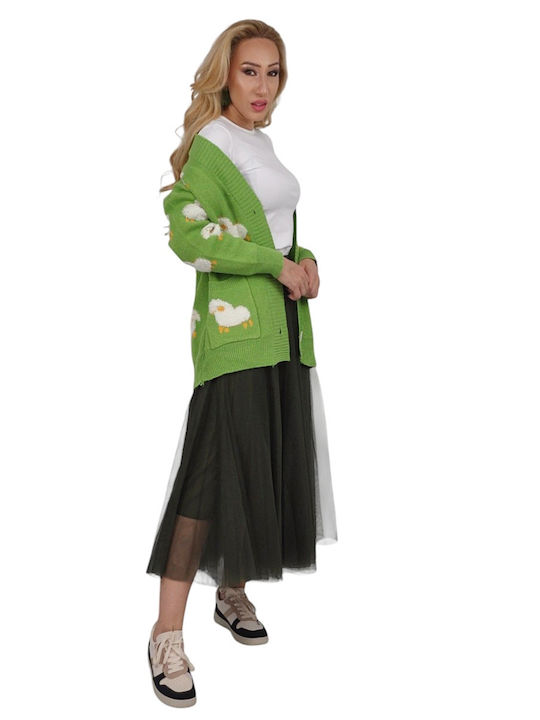 Women's Knitted Cardigan Green