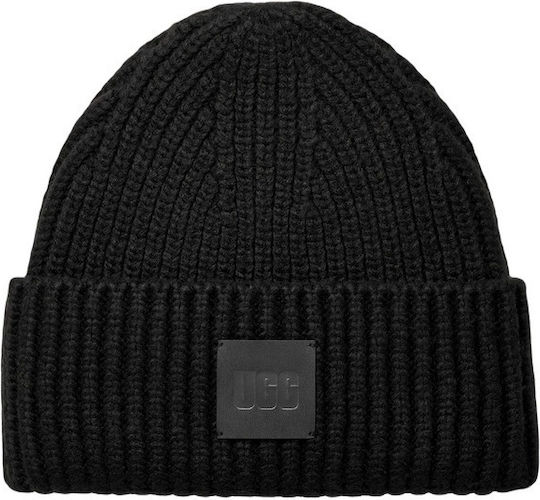 Chunky Rib Beanie Women's Beanie with Rib Knit in Black Colour