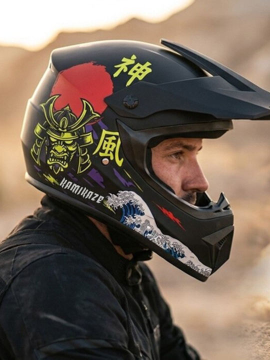 Kamikaze Vollgesicht Fahrradhelm Berg Schwarz
