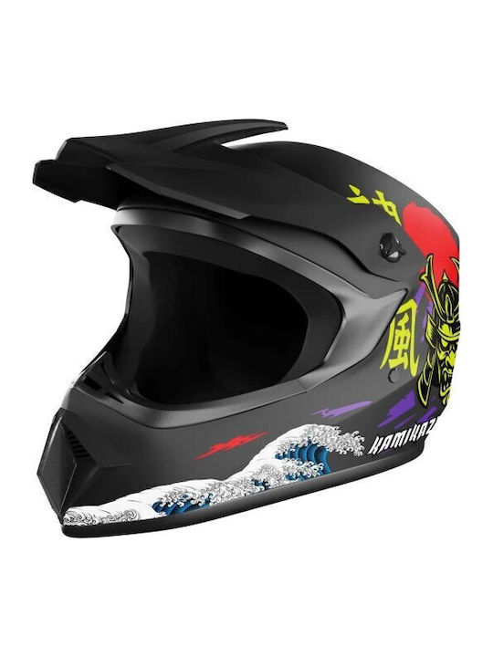 Kamikaze Full Face Mountain Bicycle Helmet Black