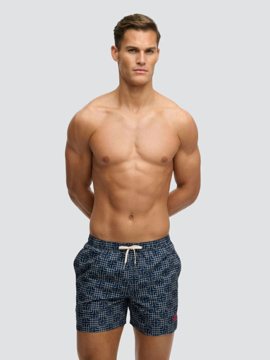 Men's Swimwear Shorts Sashiko Atlantic Navy with Patterns