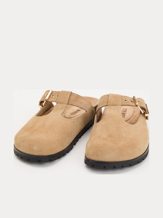 Steve Madden Women's Leather Clogs Beige Steve Madden Women's Leather Clogs Beige