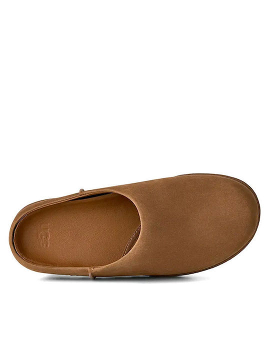 UGG Damen Leder Holzschuhe Braun